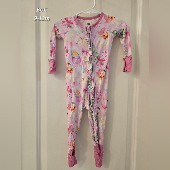 Bums & Rose's Pink Christmas Convertible Footie - Picture 2 of 3